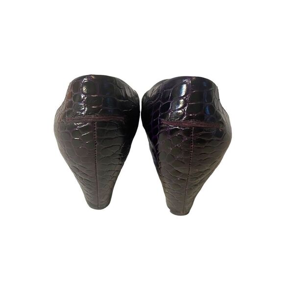 Sam Edelman Purple Faux Alligator Print Cone Heel Pumps in Sz. 8.5M - Picture 6 of 7